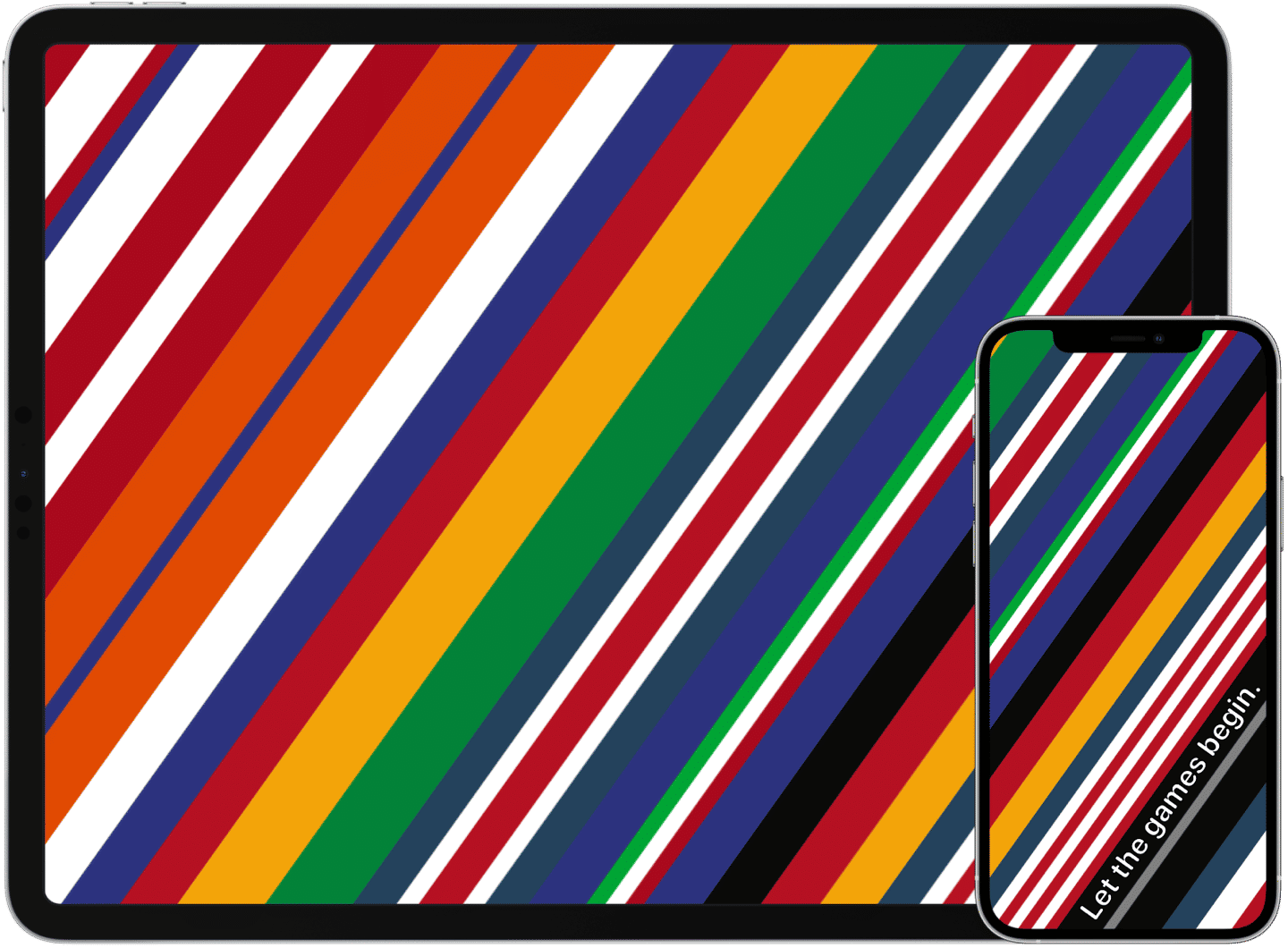 iPad and iPhone with International wallpapers.