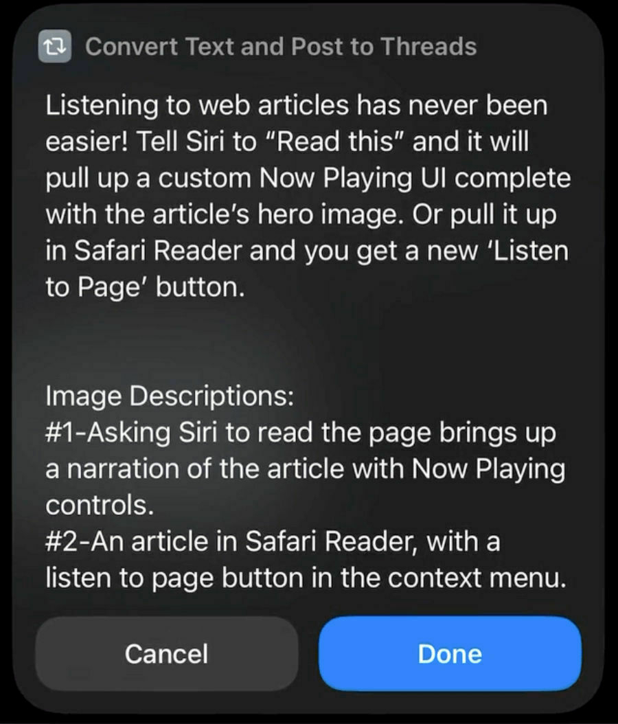The ‘Show Result’ preview with the option to cancel.