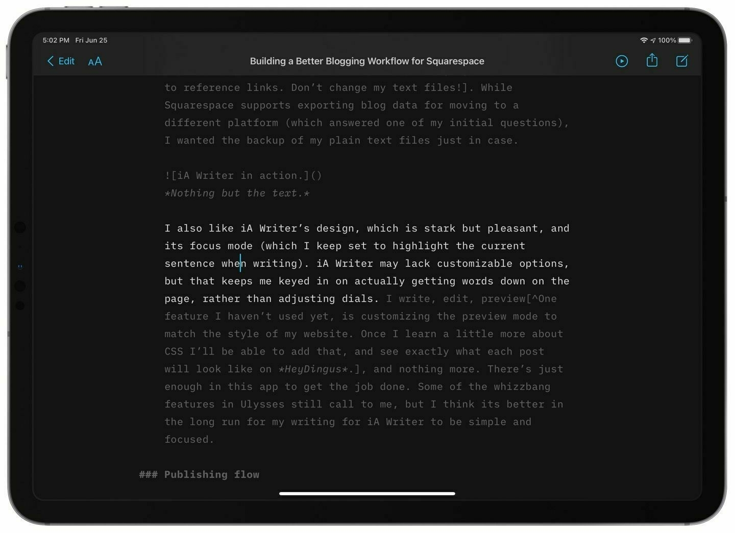 iA Writer in action.